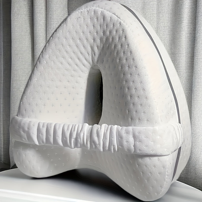 Ultra-Soft Leg Pillow with Strap, Hypoallergenic, Breathable, White, Mixed Color, Knitting, 100% and Polyester 100%, No Printing, Hand Wash Only, 180-200 g/㎡, for Side Sleepers, Pregnancy & Post-Surgery Comfort